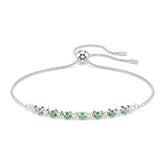 Swarovski Matrix rannekoru, vaalea metalli, vihreät ja kirkkaat zirkonit, 5758987