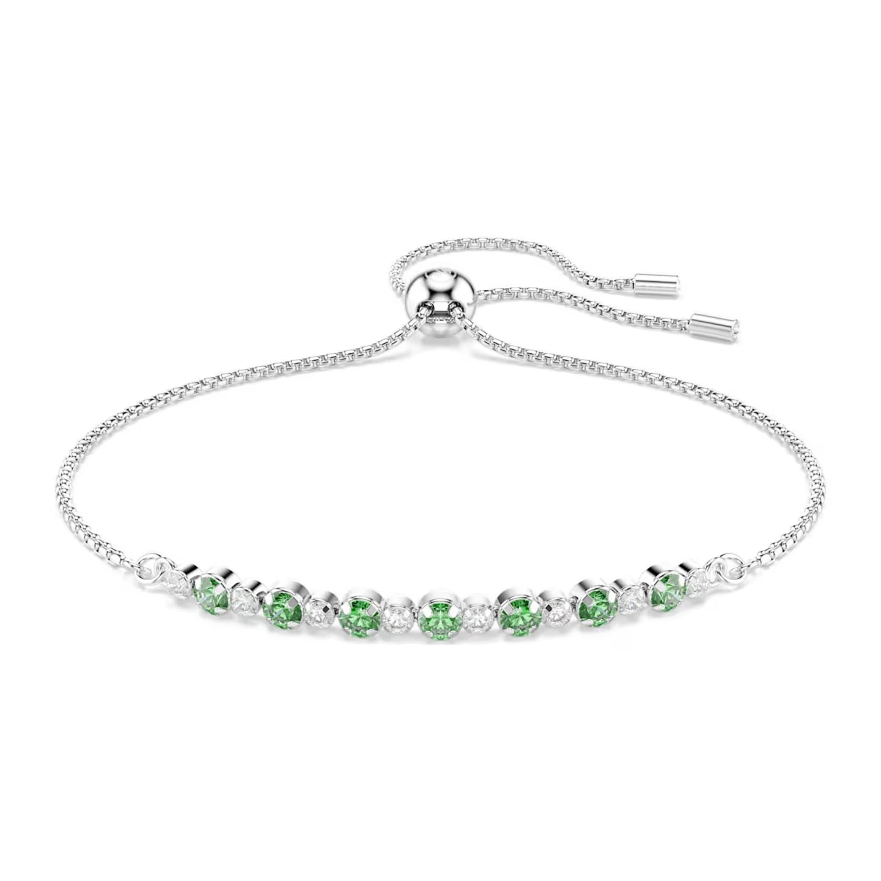 Swarovski Matrix rannekoru, vaalea metalli, vihreät ja kirkkaat zirkonit, 5758987
