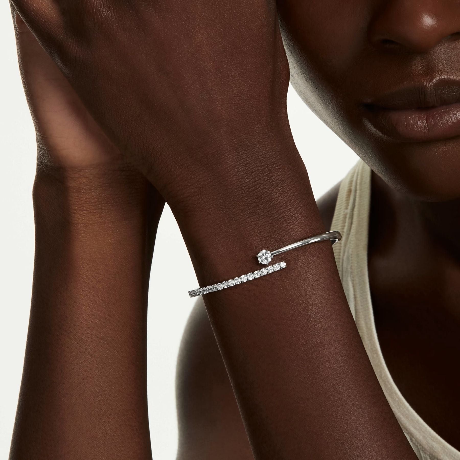 Swarovski Matrix rannerengas, vaalea metalli ja kirkkaat zirkonit, 5753569