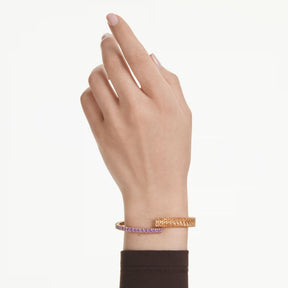 Swarovski Matrix rannerengas, keltakullanvärinen, violetit ja ruskeat kristallit