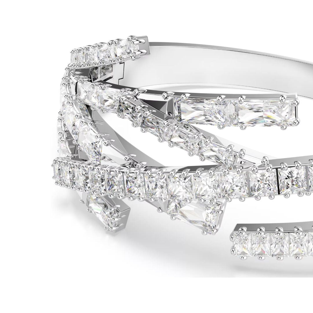 Swarovski Matrix rannerengas, vaalea metalli ja kirkkaat kristallit