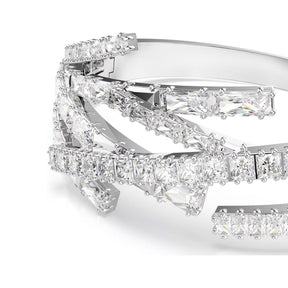 Swarovski Matrix rannerengas, vaalea metalli ja kirkkaat kristallit