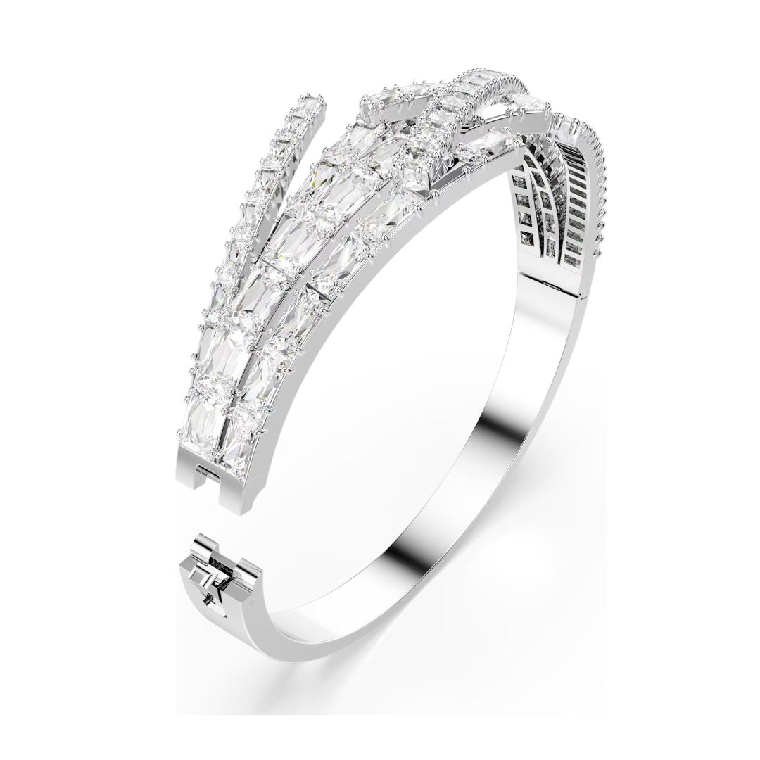 Swarovski Matrix rannerengas, vaalea metalli ja kirkkaat kristallit