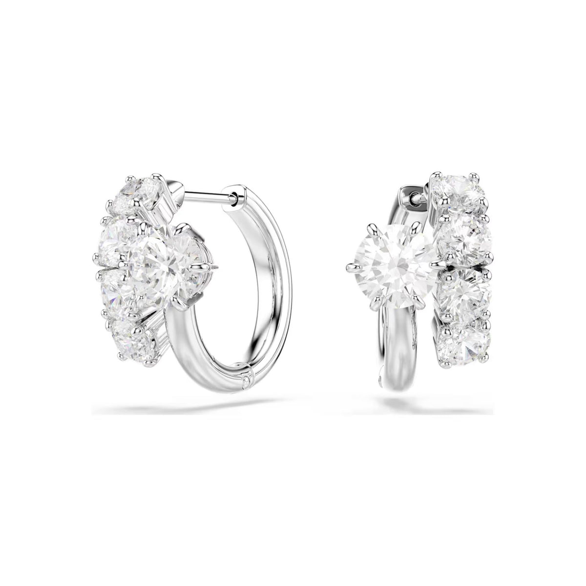Swarovski Matrix rengaskorvakorut, vaalea metalli ja kirkkaat zirkonit, 5753572