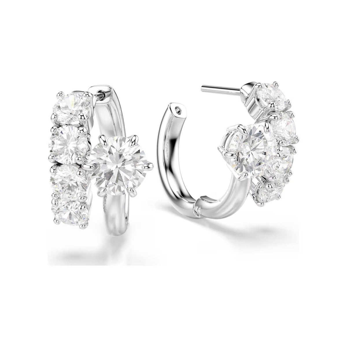 Swarovski Matrix rengaskorvakorut, vaalea metalli ja kirkkaat zirkonit, 5753572
