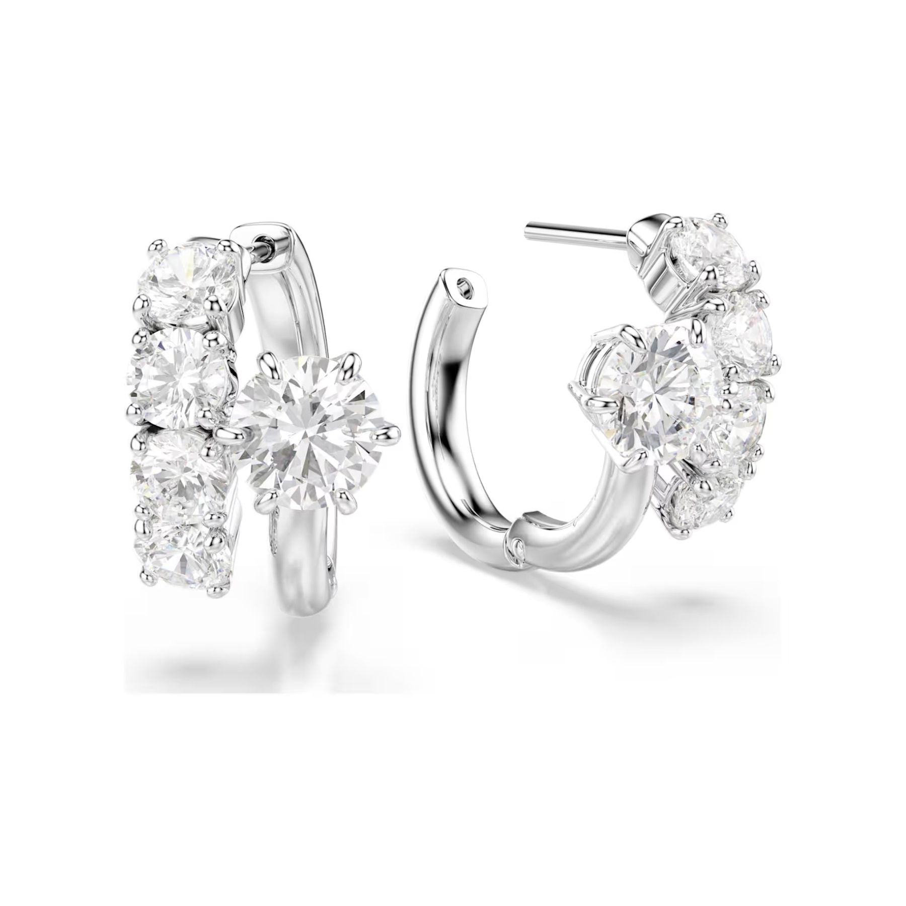 Swarovski Matrix rengaskorvakorut, vaalea metalli ja kirkkaat zirkonit, 5753572
