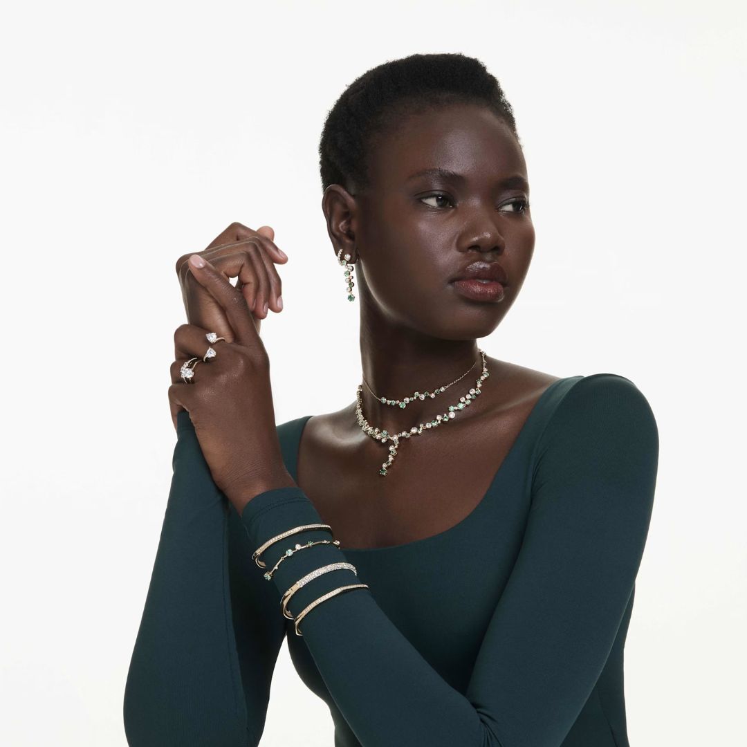 Swarovski Matrix rengaskorvakorut, keltakullanväri ja kirkkaat kristallit 5733398