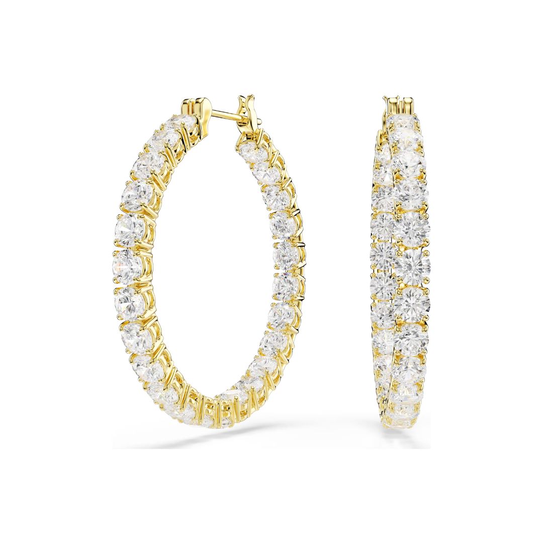 Swarovski Matrix rengaskorvakorut, keltakullattu ja kirkkaat zirkonit, 5750620