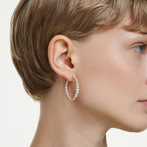 Swarovski Matrix rengaskorvakorut, keltakullattu ja kirkkaat zirkonit, 5750620