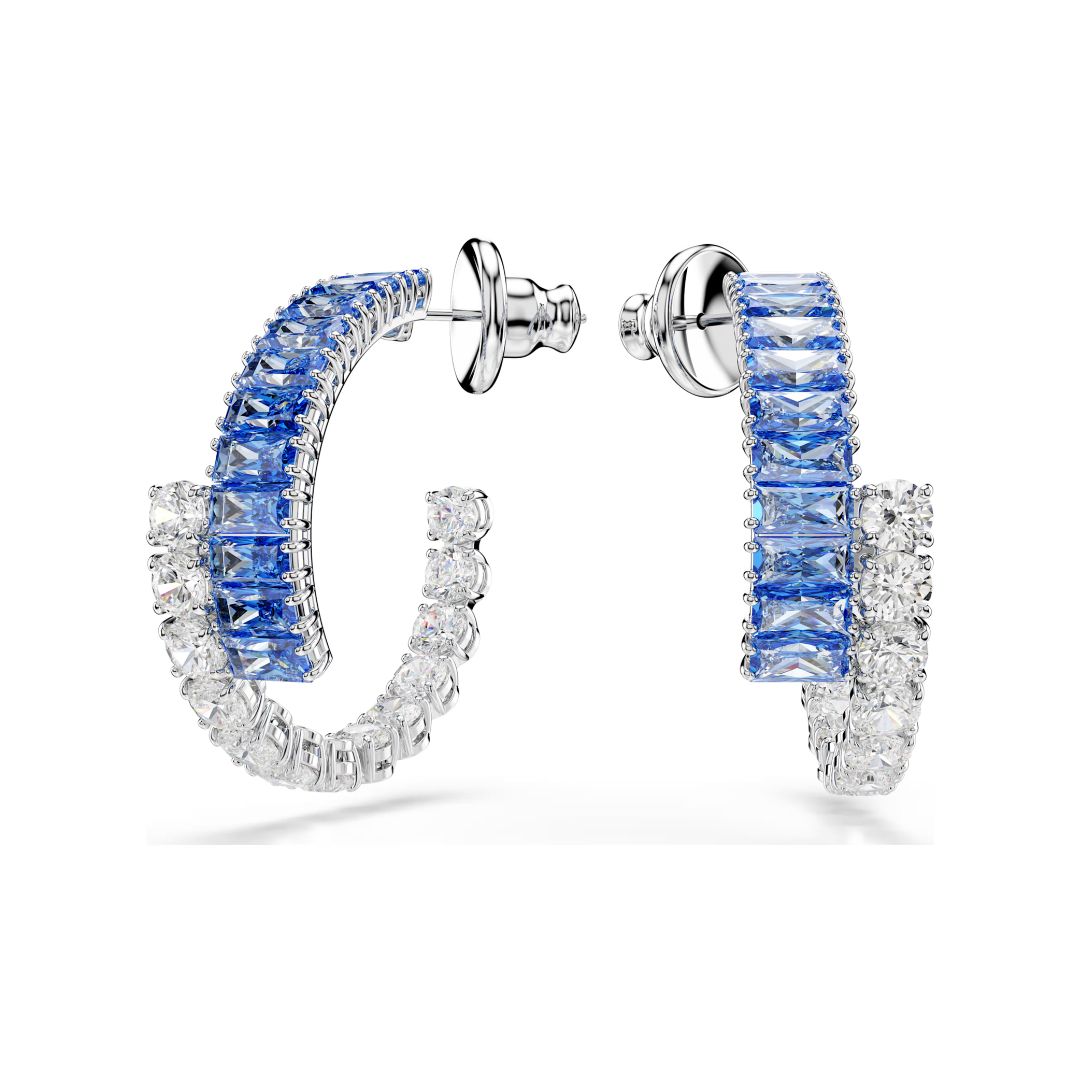 Swarovski Matrix rengaskorvakorut, siniset ja kirkkaat kristallit 5722459