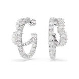 Swarovski Matrix rengaskorvakorut, vaalea metalli ja kirkkaat kristallit, 5705748