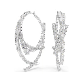 Swarovski Matrix rengaskorvakorut, vaalea metalli ja kirkkaat kristallit 5727098