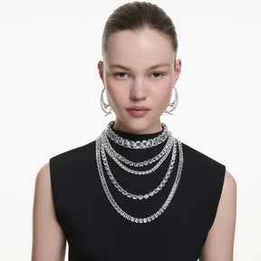 Swarovski Matrix rengaskorvakorut, vaalea metalli ja kirkkaat kristallit 5727098