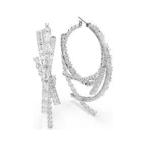 Swarovski Matrix rengaskorvakorut, vaalea metalli ja kirkkaat kristallit 5727098