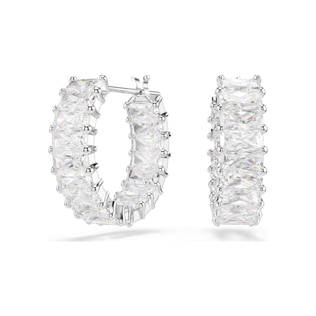 Swarovski Matrix rengaskorvakorut, vaalea metalli ja kirkkaat kristallit 5733397