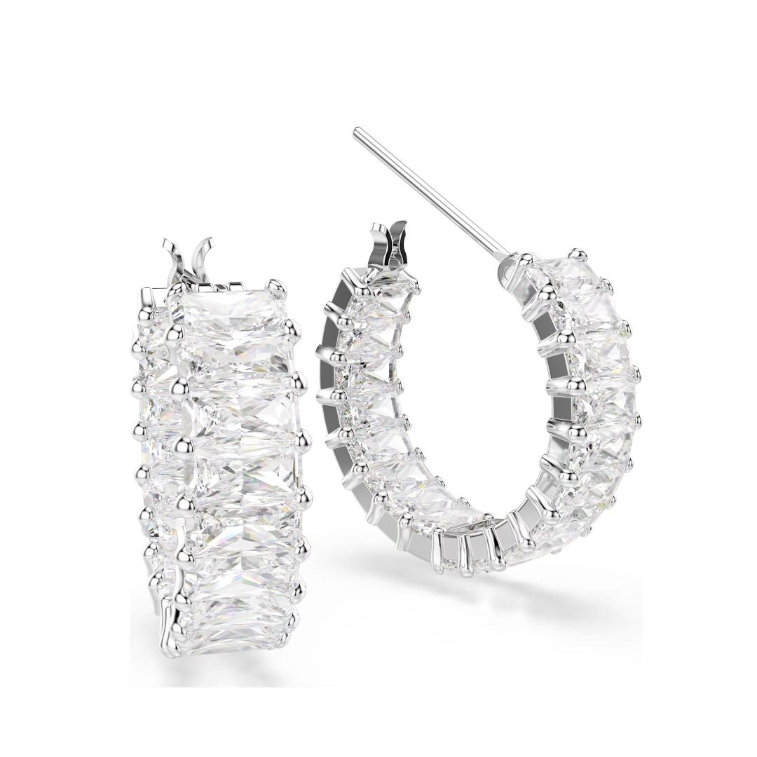 Swarovski Matrix rengaskorvakorut, vaalea metalli ja kirkkaat kristallit 5733397