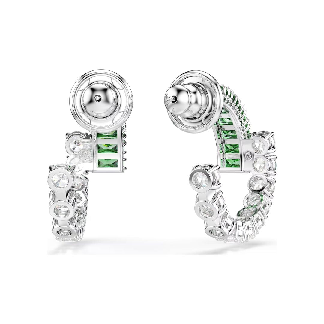 Swarovski Matrix rengaskorvakorut, vihreät ja kirkkaat zirkonit, 5732264