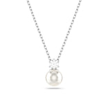 Swarovski Matrix riipus, vaalea metalli kirkkaalla kristallilla ja valkoisella helmellä 5693897
