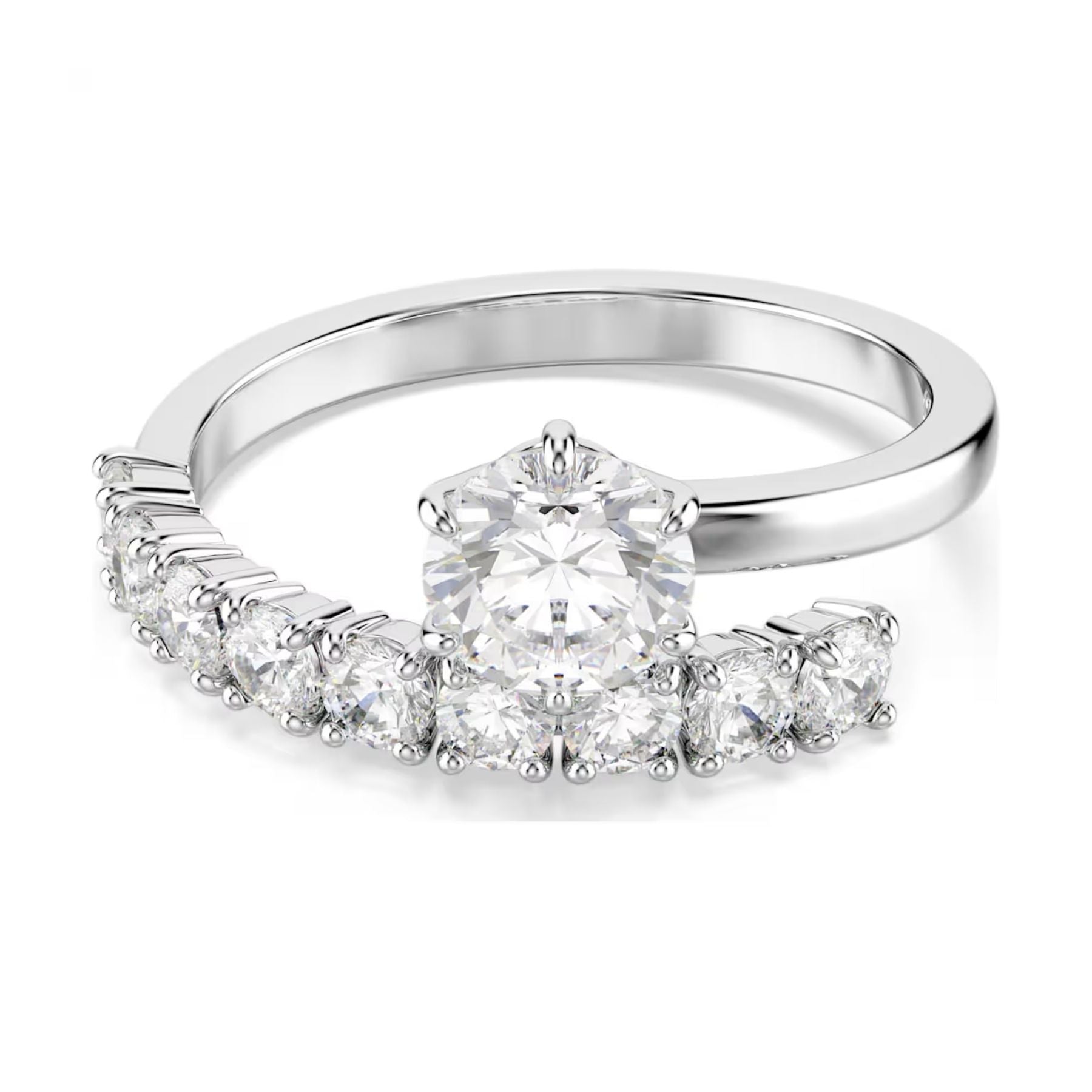 Swarovski Matrix sormus, vaalea metalli ja kirkkaat zirkonit, 5753573