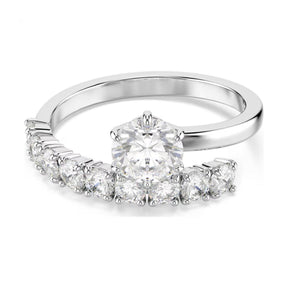 Swarovski Matrix sormus, vaalea metalli ja kirkkaat zirkonit, 5753573