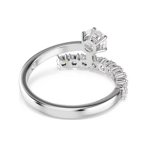 Swarovski Matrix sormus, vaalea metalli ja kirkkaat zirkonit, 5753573