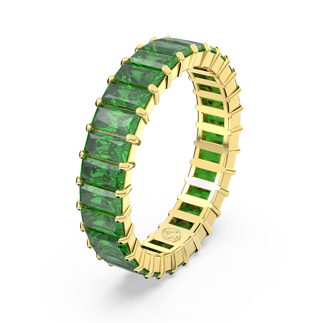 Swarovski Matrix sormus, keltakullanväri ja vihreät kristallit, 5648913