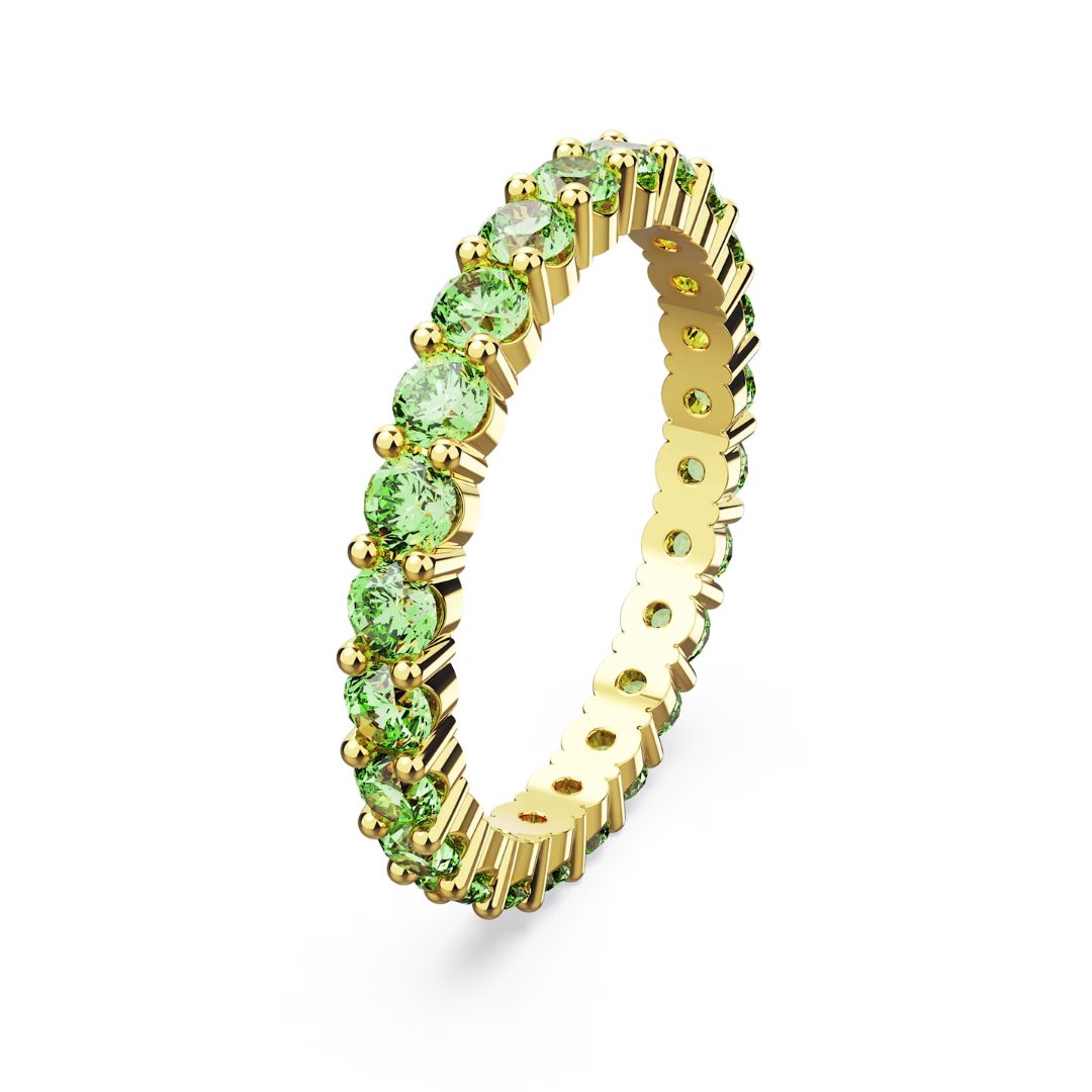 Swarovski Matrix sormus, keltakullanväri ja vihreät kristallit, 5658660