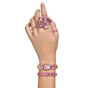 Swarovski Matrix sormus, ruusukullanväri ja vaaleanpunaiset kristallit, 5648286