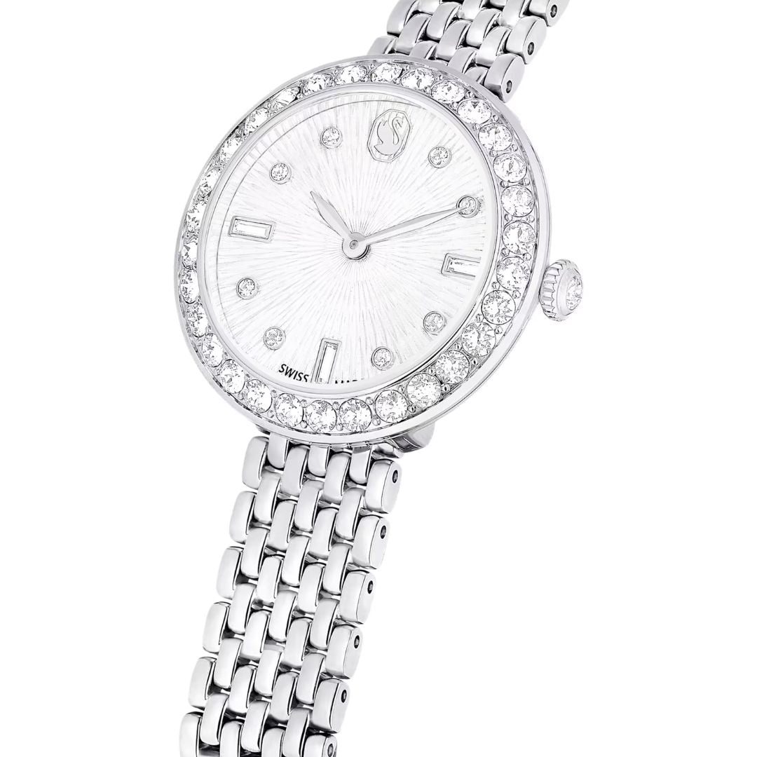 Swarovski Matrix tennis 7-link rannekello, hopeanväri ja kirkkaat kristallit, 5673022