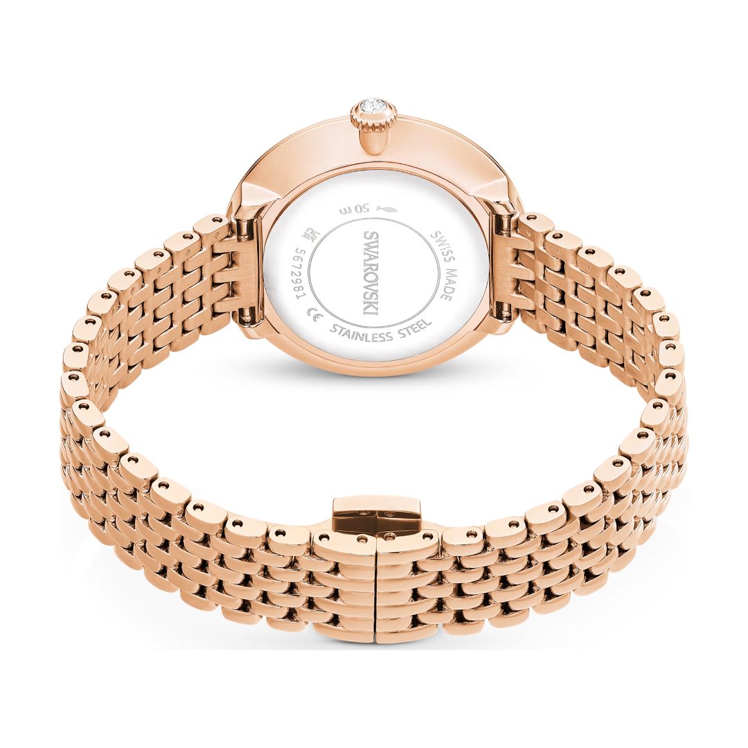 Swarovski Matrix tennis 7-link rannekello, ruusukullanväri ja kirkkaat kristallit, 5672981