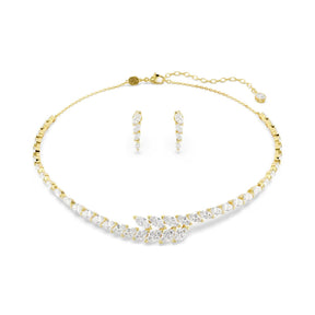 Swarovski Mesmera korusetti, kaulakoru ja korvakorut, keltakullattu ja kirkkaat zirkoniat, 5764868