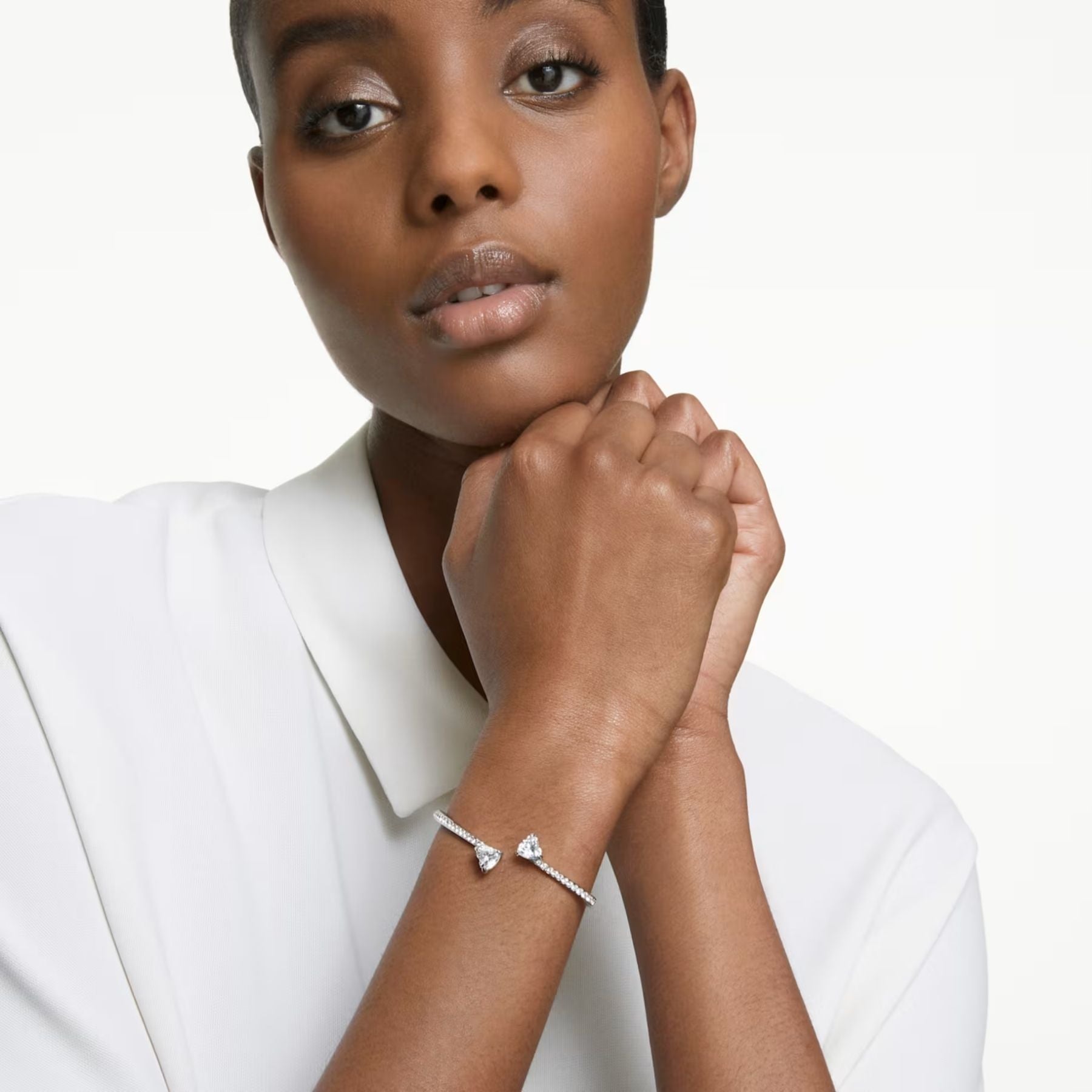 Swarovski Mesmera rannerengas, vaalea metalli ja kirkkaat kristallit