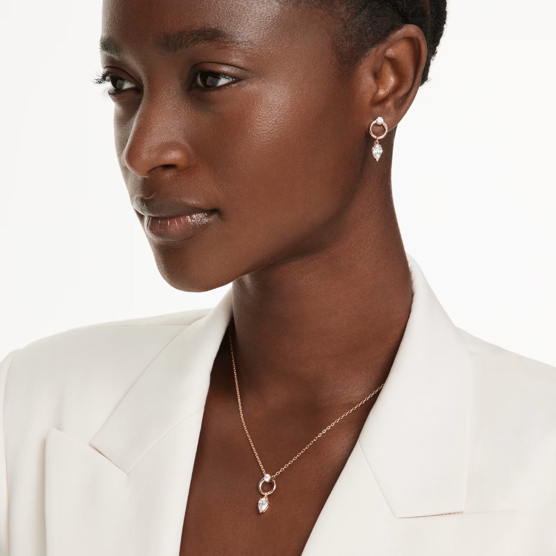 Swarovski Mesmera riipus ja korvakorut, ruusukullanvärinen ja kirkkaat kristallit 5733808