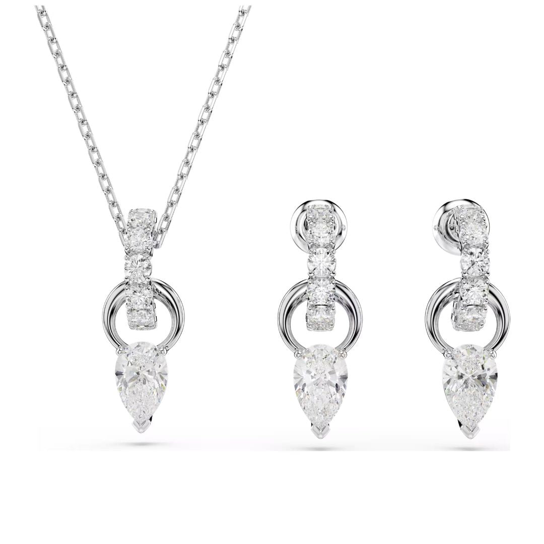 Swarovski Mesmera riipus ja korvakorut, vaalea metalli ja kirkkaat kristallit 5723197