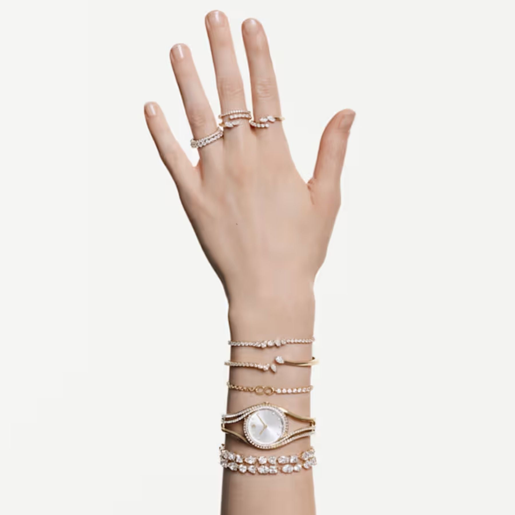 Swarovski Mesmera sormus, keltakullattu ja kirkkaat zirkonit, 5747986