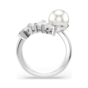 Swarovski Mesmera sormus, vaalea metalli, helmi ja kirkkaat zirkonit, 5748009