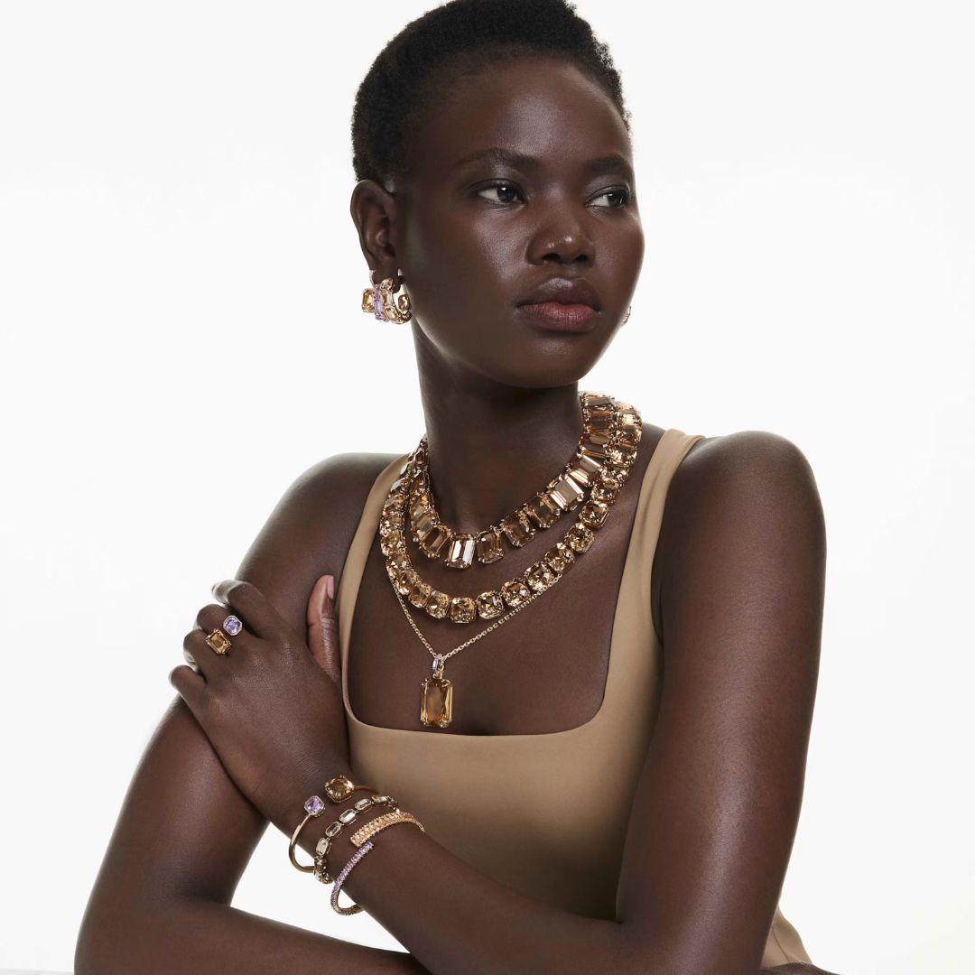 Swarovski Millenia kaulakoru, keltakullanväri ja ruskeat kristallit 5718357