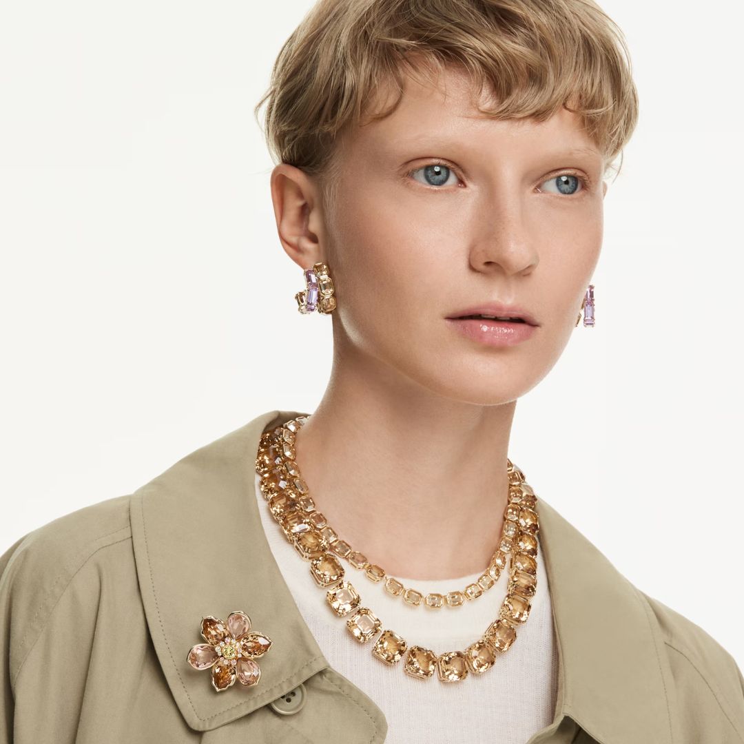 Swarovski Millenia kaulakoru, keltakullanväri ja ruskeat kristallit 5718674