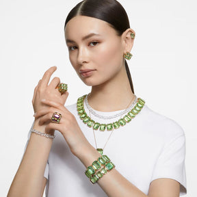 Swarovski Millenia kaulakoru, keltakullanväri ja vihreät kristallit 5714396