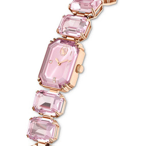 Swarovski Millenia octagon rannekello, ruusukullanvärinen ja vaaleanpunaiset kristallit, 5729843