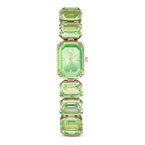 Swarovski Millenia octagon rannekello, samppanjakullanvärinen ja vihreät kristallit, 5729842