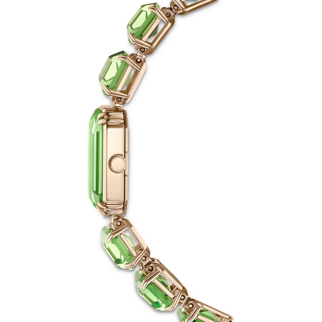 Swarovski Millenia octagon rannekello, samppanjakullanvärinen ja vihreät kristallit, 5729842