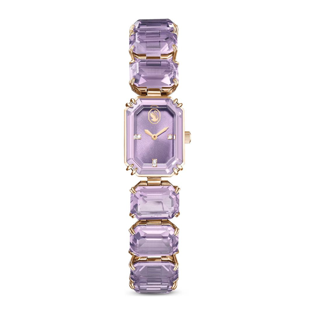 Swarovski Millenia octagon rannekello, samppanjakullanvärinen ja violetit kristallit, 5722364