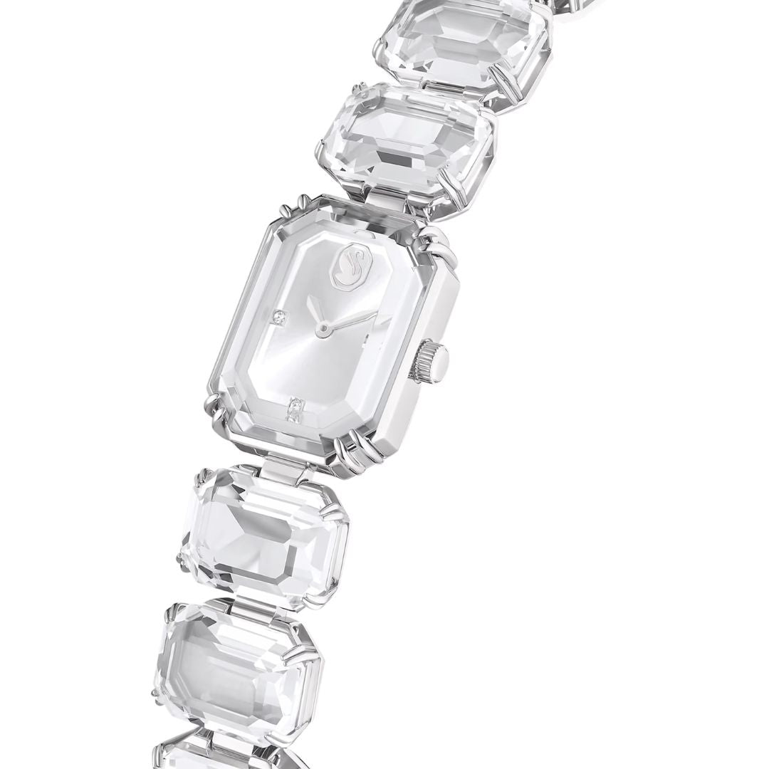 Swarovski Millenia octagon rannekello, vaalea metalli ja kirkkaat kristallit, 5729182