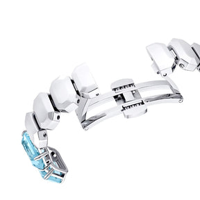 Swarovski Millenia octagon rannekello, vaalea metalli ja siniset kristallit, 5729722