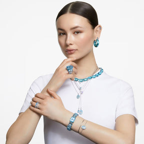 Swarovski Millenia octagon rannekello, vaalea metalli ja siniset kristallit, 5729722