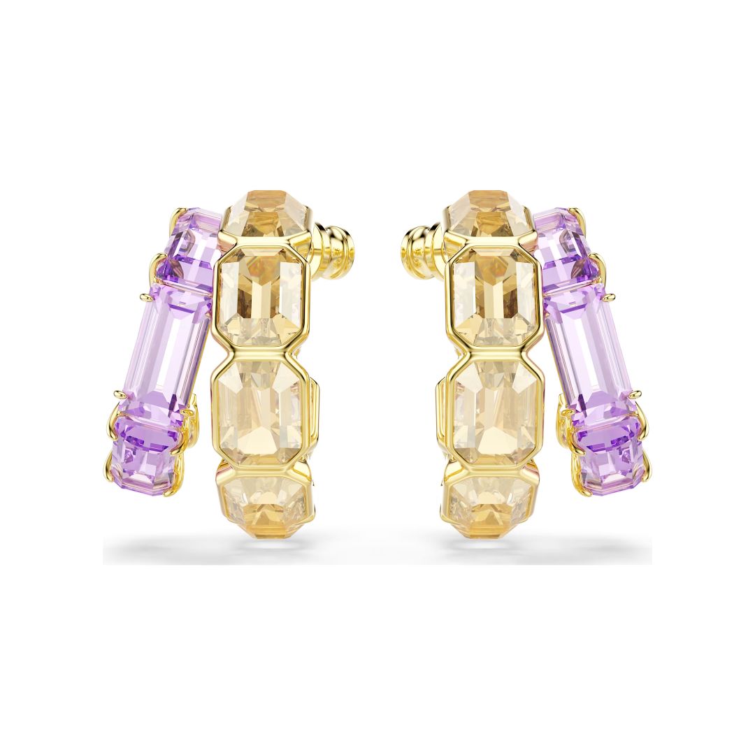 Swarovski Millenia rengaskorvakorut, keltakullanväri, violetit ja ruskeat kristallit 5725757