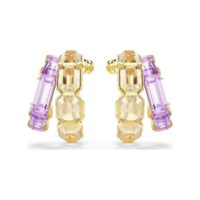 Swarovski Millenia rengaskorvakorut, keltakullanväri, violetit ja ruskeat kristallit 5725757