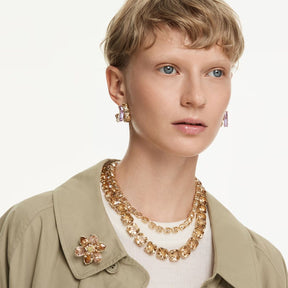 Swarovski Millenia rengaskorvakorut, keltakullanväri, violetit ja ruskeat kristallit 5725757