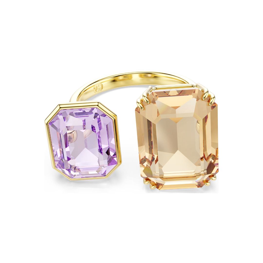 Swarovski Millenia sormus, keltakullanväri, ruskea ja laventeli kristalli